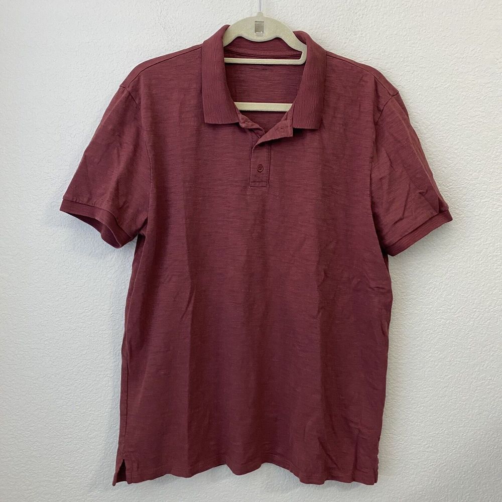 Vince Shirt Mens Size Large Polo Short Sleeve Cotton Red
